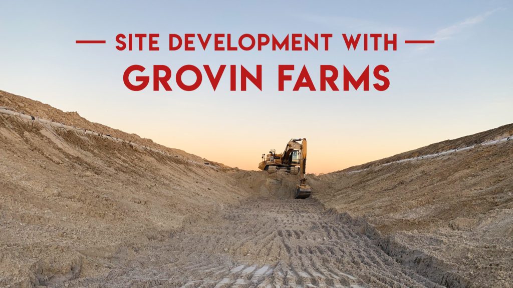 land clearing, sustainable agriculture, site development, sod installation | Grovin Farms, Florida.